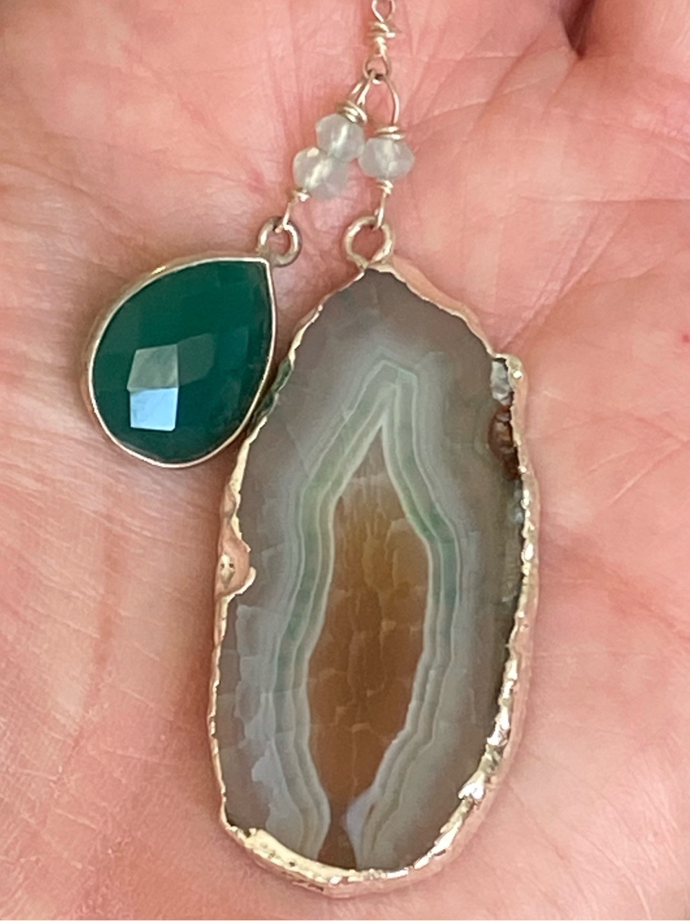 Luxa Jewelry Agate & Gemstone Necklace